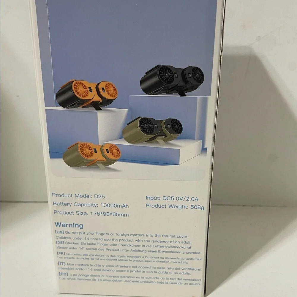 Compact Dual-Blade Portable Wearable Waist Fan